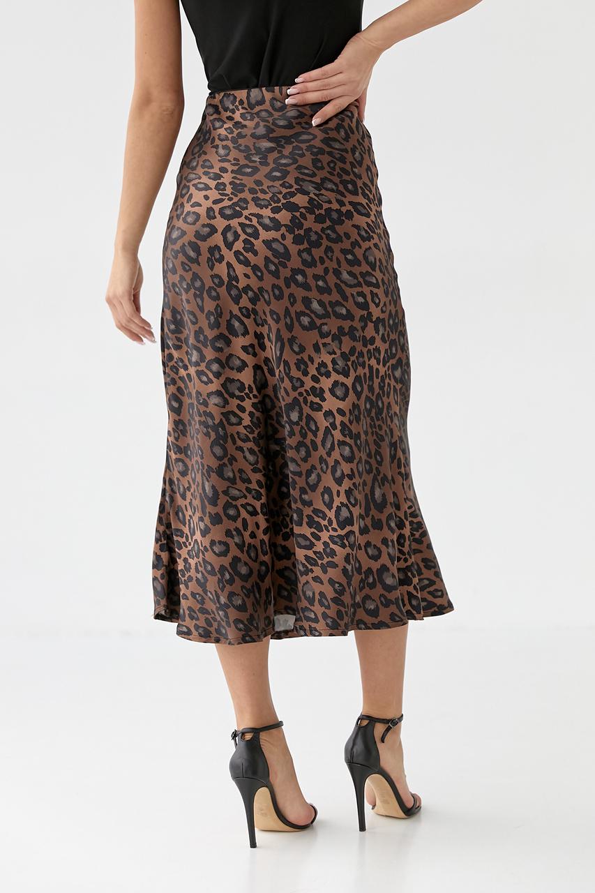 Юбка миди атласная S Коричневый (9505909) - фото 2 Юбка миди атласная S Коричневый (9505909) - фото 2