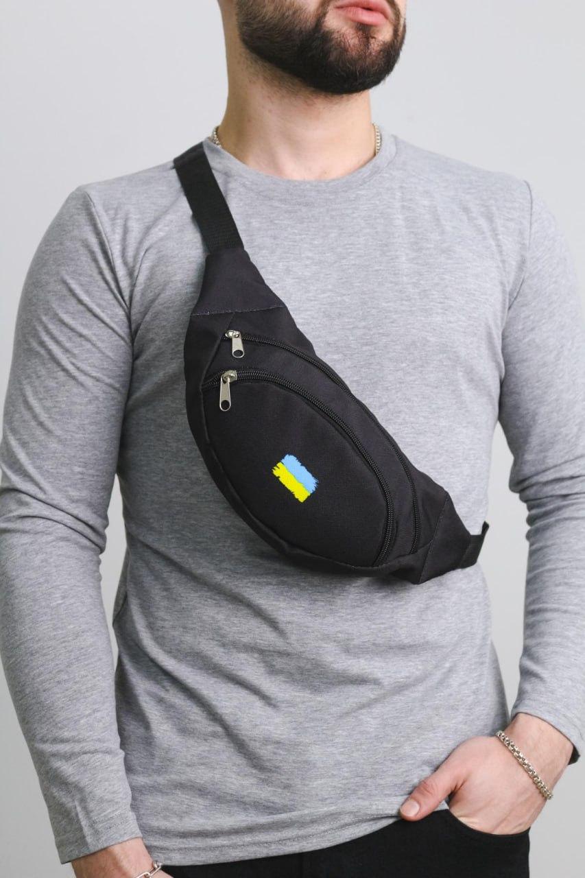 Бананка с 2 отделениями на молнии Черный (Д-Е-1338878809)