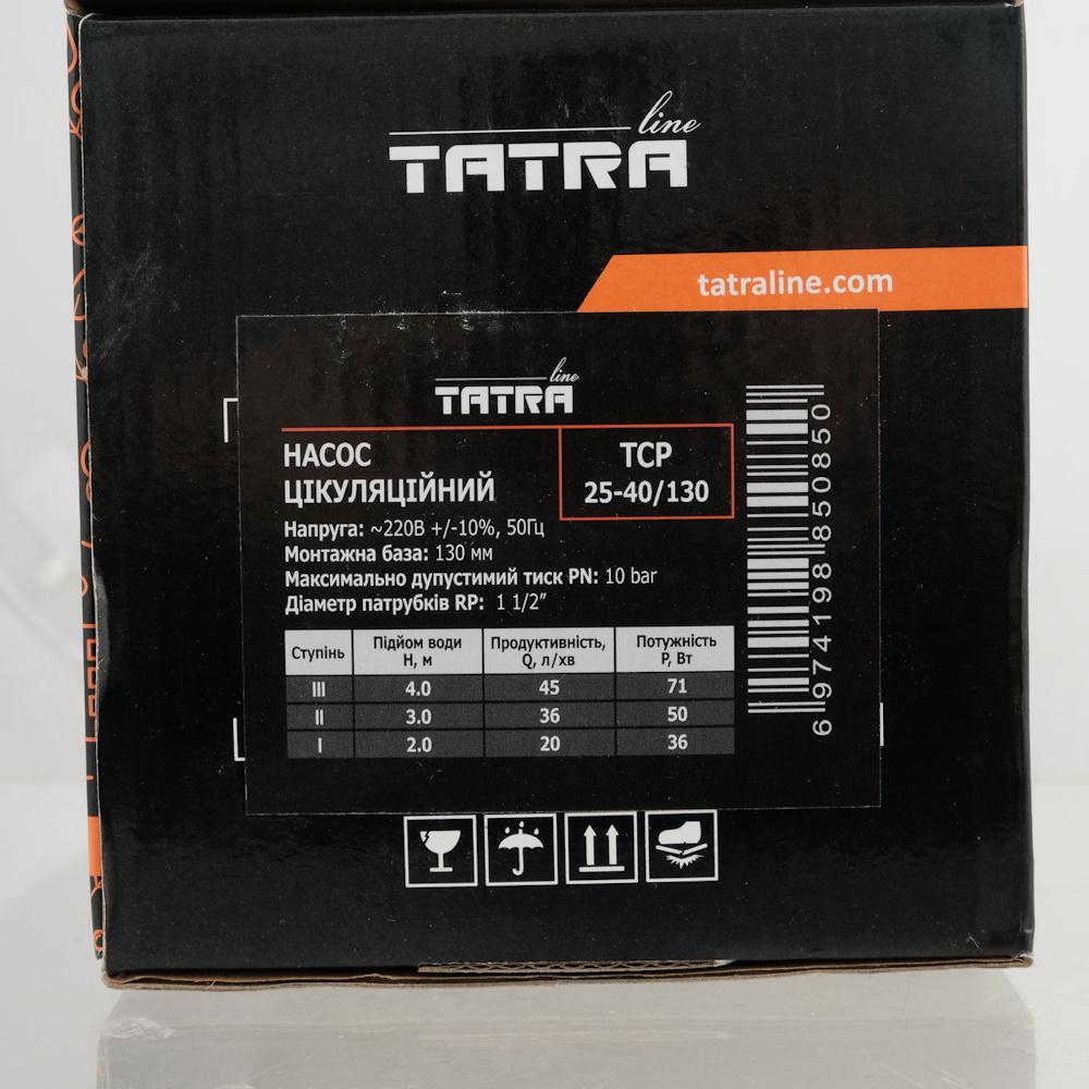 Циркуляційний насос Tatra Line TCP 25-40/130 мм без кабеля (89947) - фото 4 Циркуляційний насос Tatra Line TCP 25-40/130 мм без кабеля (89947) - фото 4