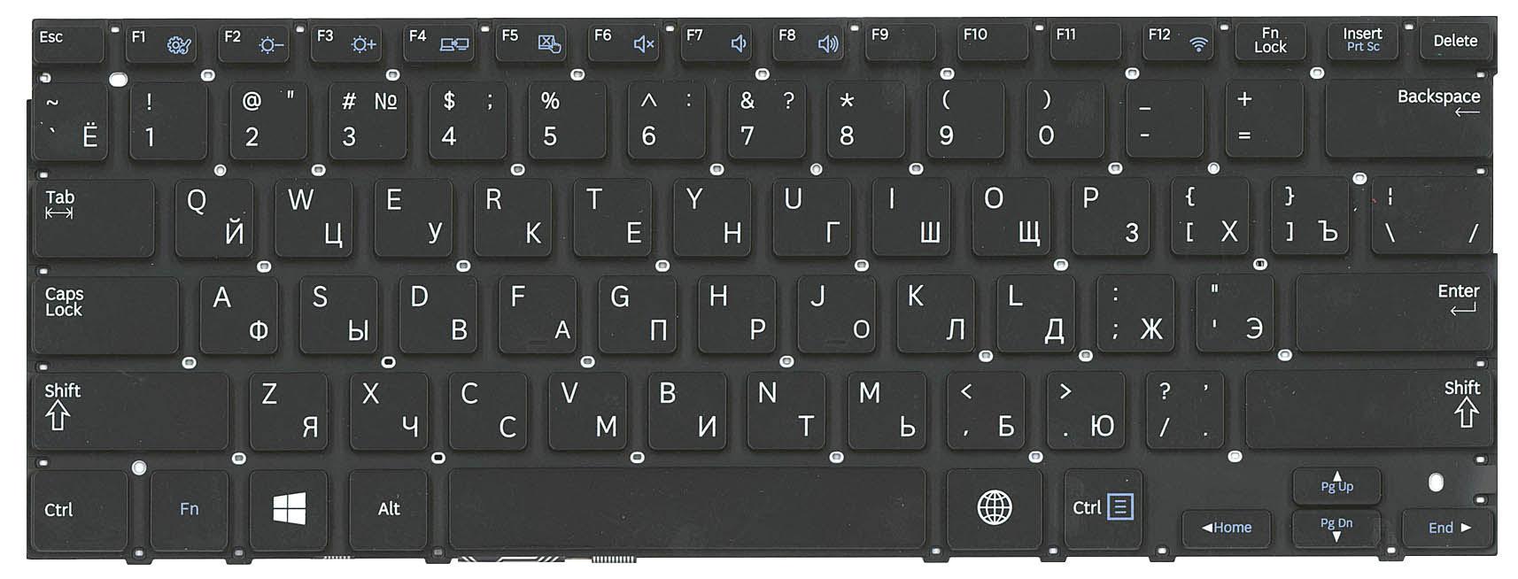 Клавиатура для ноутбука Samsung 530U3B/530U3C Black Клавиатура для ноутбука Samsung 530U3B/530U3C Black