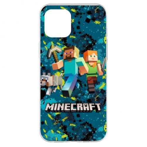 Чехол для iPhone 12 Pro Max Minecraft Steve Alex And Dog