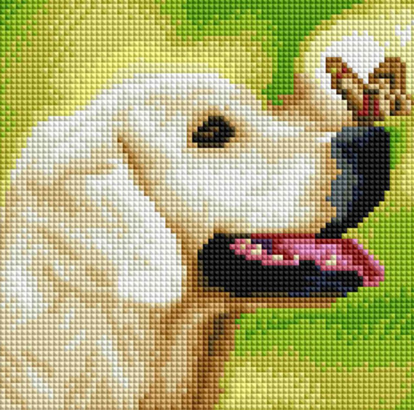 Алмазна мозаїка ColorArt Собачка з метеликом DD1209 20х20 см