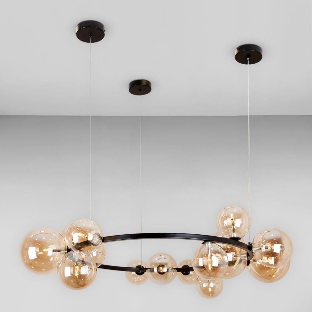 Люстра подвесная молекула Light House LS-17132-15 BK+BR Черный/Коричневый