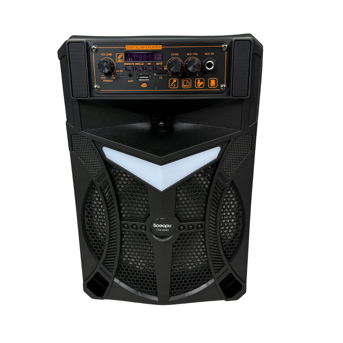 Портативная колонка Bluetooth караоке 20Вт 8" беспроводная акустическая система с микрофоном Черный (TTD-8243)