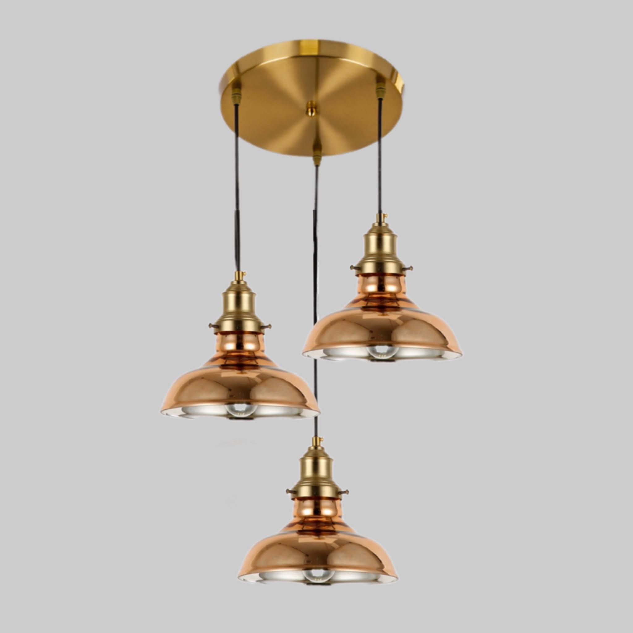 Люстра со стеклянными плафонами Бронзовый (916-01-3 RGD) Люстра со стеклянными плафонами Бронзовый (916-01-3 RGD)