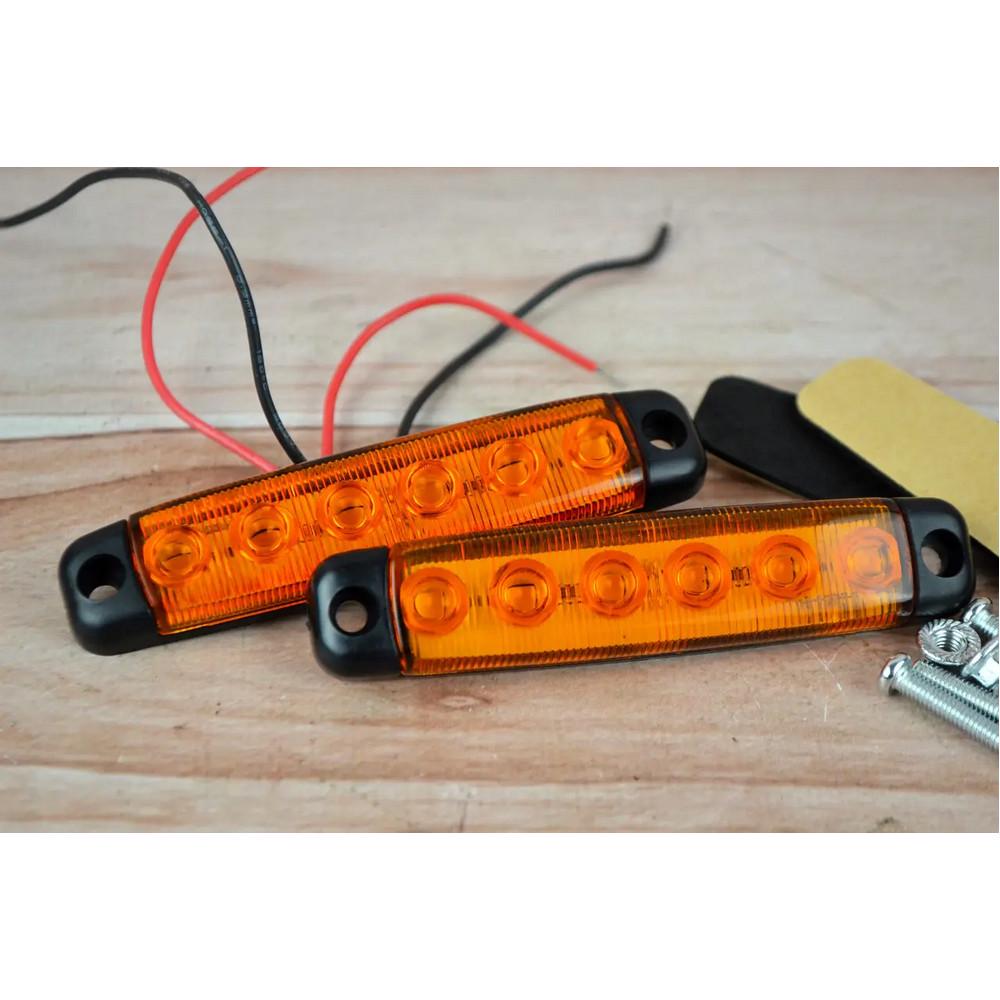 Ліхтарі габаритні LED NTK 12V 6-ти діодні 2 шт. Жовтий 3089-Leader) - фото 3