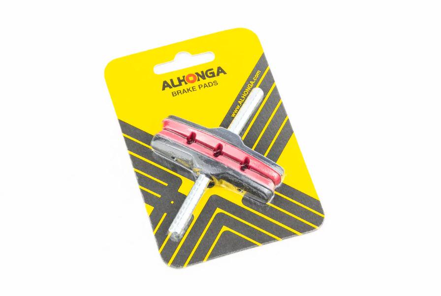 Колодки гальмівні Alhonga Cantilever-brake 70 мм під шліци HJ-600.12T2 Чорний/Червоний (403810)