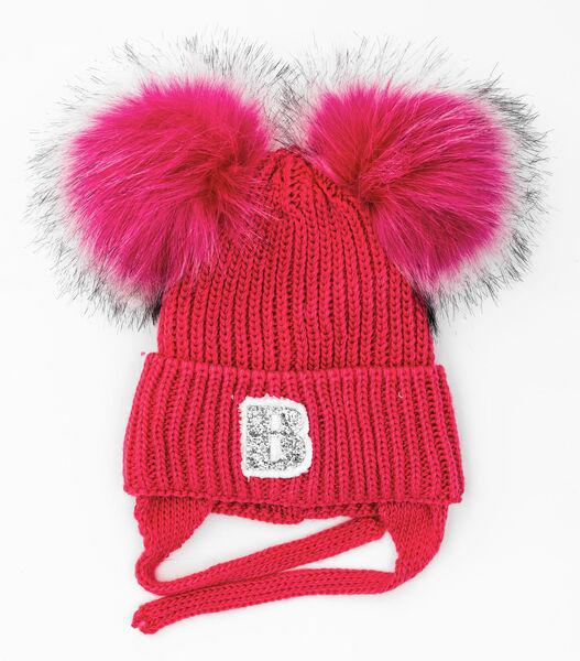 Шапка детская для девочек Соня D903 флис 44-48 см Малиновый