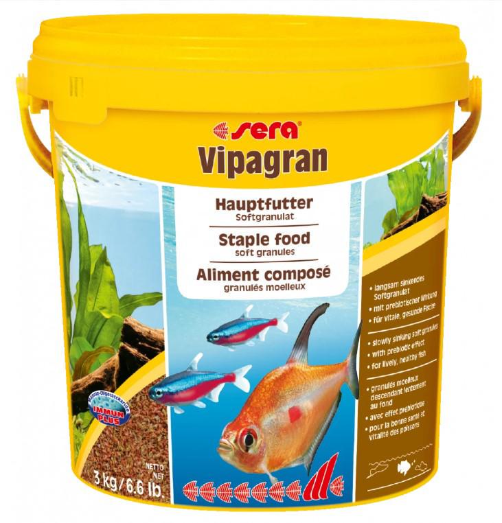Корм для рыб Sera Vipagran Nature для всех аквариумных рыб, питающихся в средних слоях воды 10 л