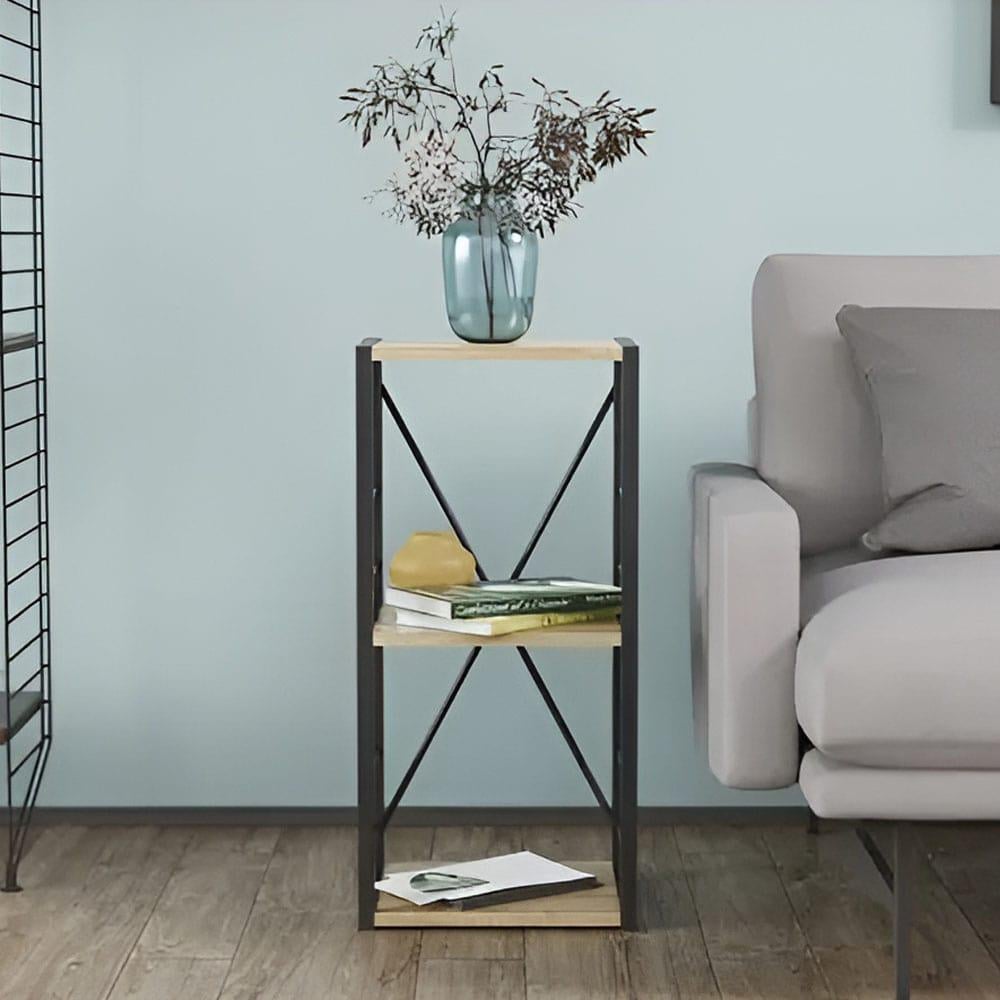 Этажерка Ferrum-decor Коннект 3/34 ДСП 16 мм 73x34x28 см Черный/Дуб Сонома (FRD-104292)