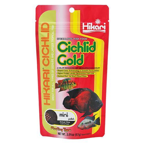 Корм Hikari Cichlid Gold гранулы для улучшения цвета взрослых цихлид 15-30 см M 57 г, 4,8-5,3 мм (04311)