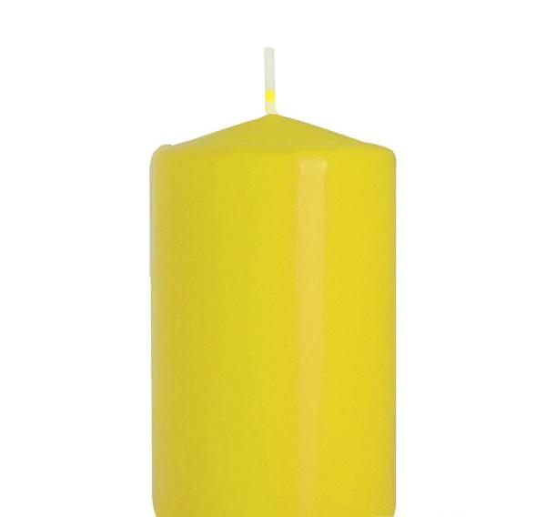 Набор свечей цилиндр Bispol Aura Candles 4 шт. Желтый (sw40/60-010) - фото 4