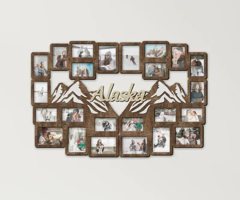 Фоторамка персоналізована The Frame Depot з гірськими мотивами на 24 фото Темно-коричневий (alaska_two_parts_mountain-5) - фото 1 Фоторамка персоналізована The Frame Depot з гірськими мотивами на 24 фото Темно-коричневий (alaska_two_parts_mountain-5) - фото 1