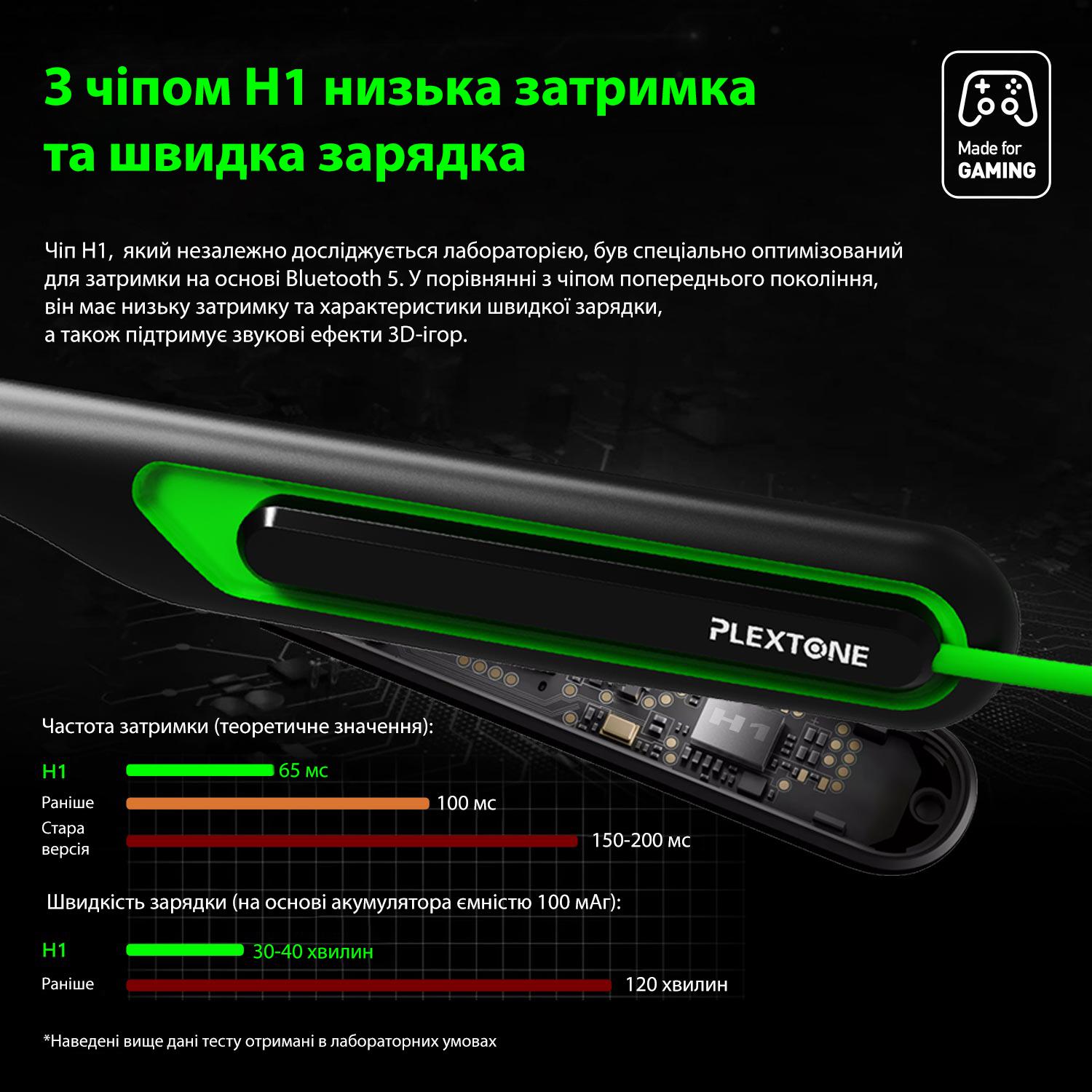 Наушники беспроводные игровые Plextone G2 Bluetooth 5.0 с микрофоном и LED подсветкой Green - фото 5