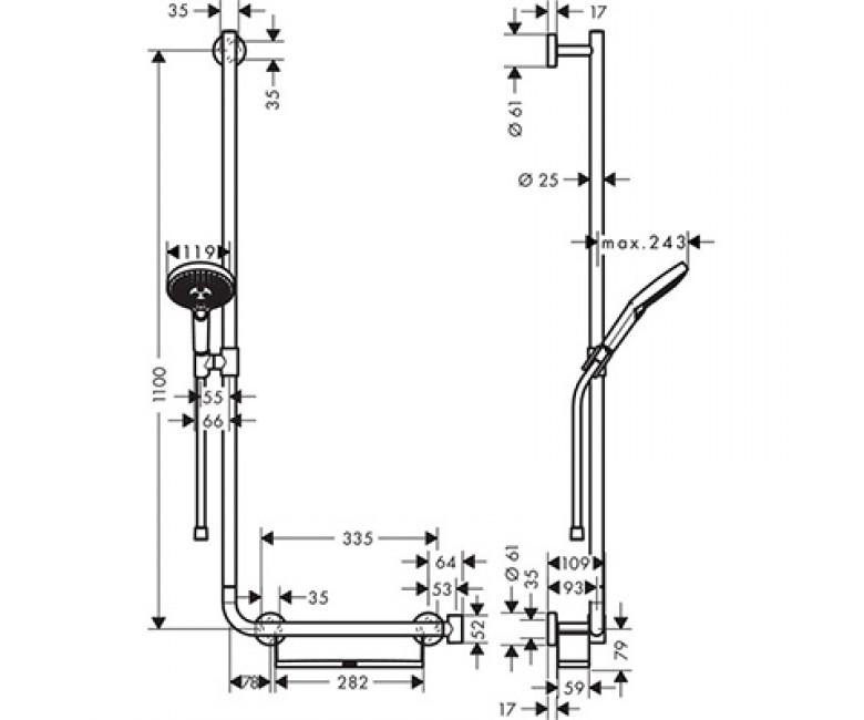 Набір для душу Hansgrohe Unica Comfort 26324400 Білий (68488) - фото 2