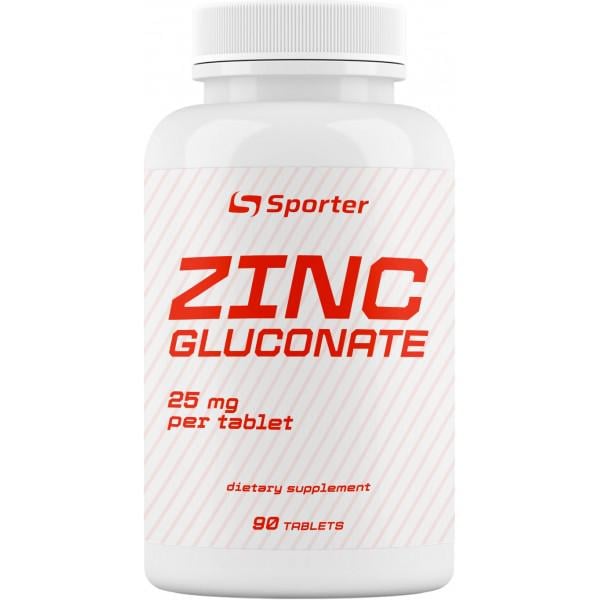 Цинк Sporter Zinc Gluconate 25 mg 90 tabs