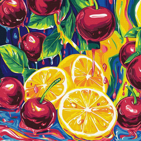 Картина за номерами Ideyka Соковита насолода з фарбами металік 40x40 см (Id-KHO5732)