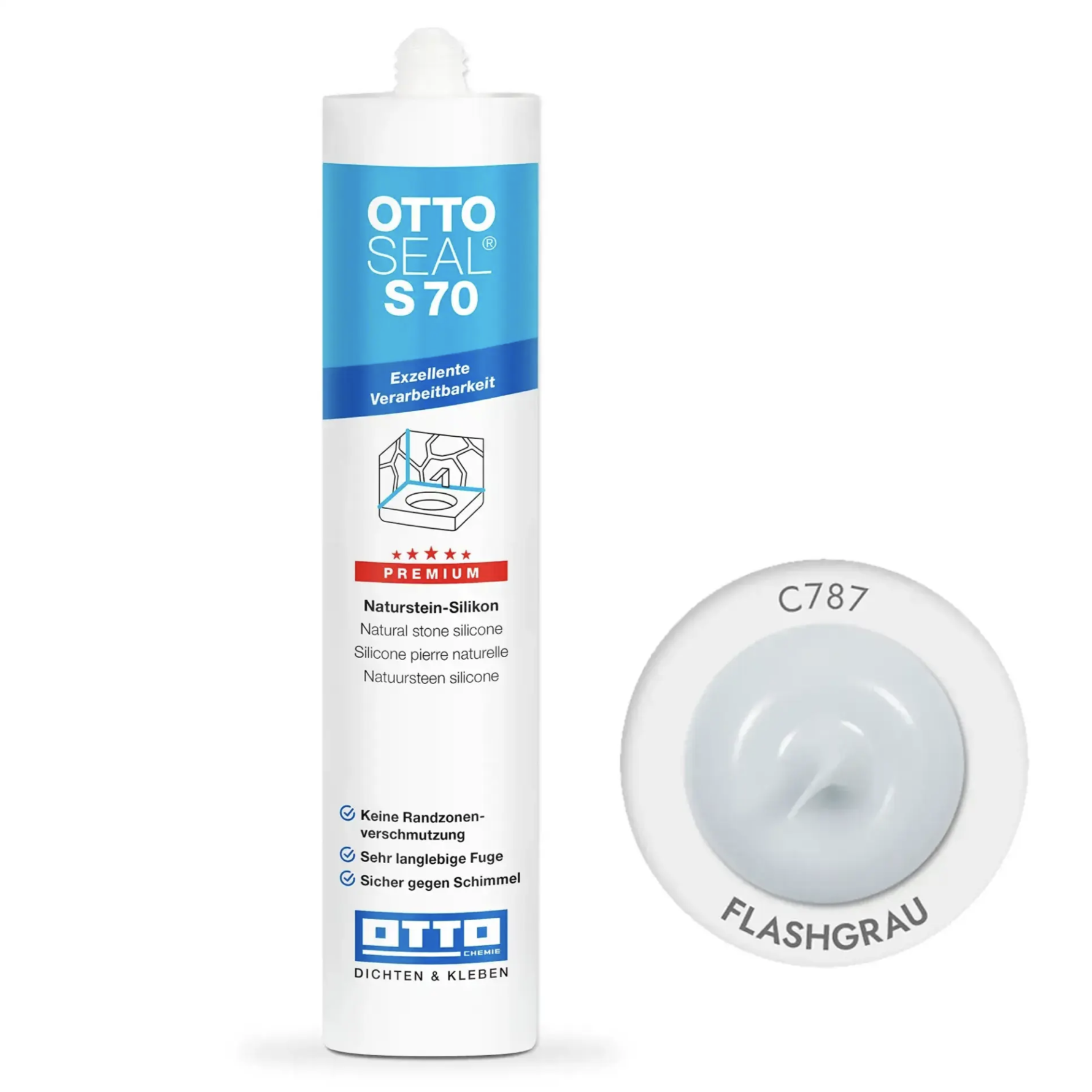 Герметик силіконовий OTTOSEAL S70 C787 Світло-сірий (S70C787)