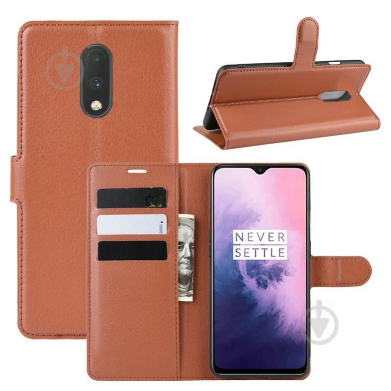 Чохол-книжка Litchie Wallet для OnePlus 7 Brown (hub_OjUG12059) - фото 2