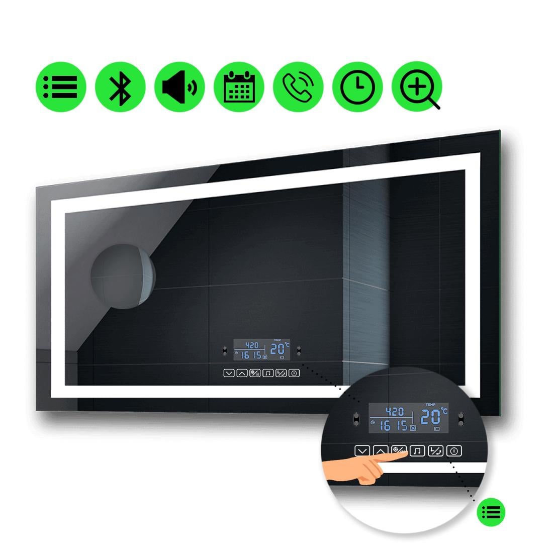 LED-зеркало 70x60 см с Smart-блоком и линзой без подсветки Karnet (karnetg21)