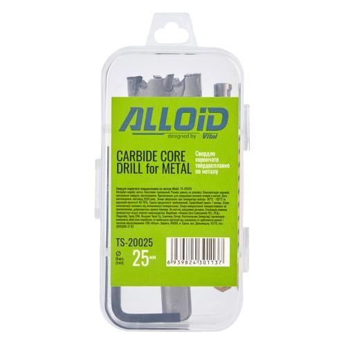 Свердло Alloid корончате твердосплавне по металу 25 мм - фото 2 Свердло Alloid корончате твердосплавне по металу 25 мм - фото 2