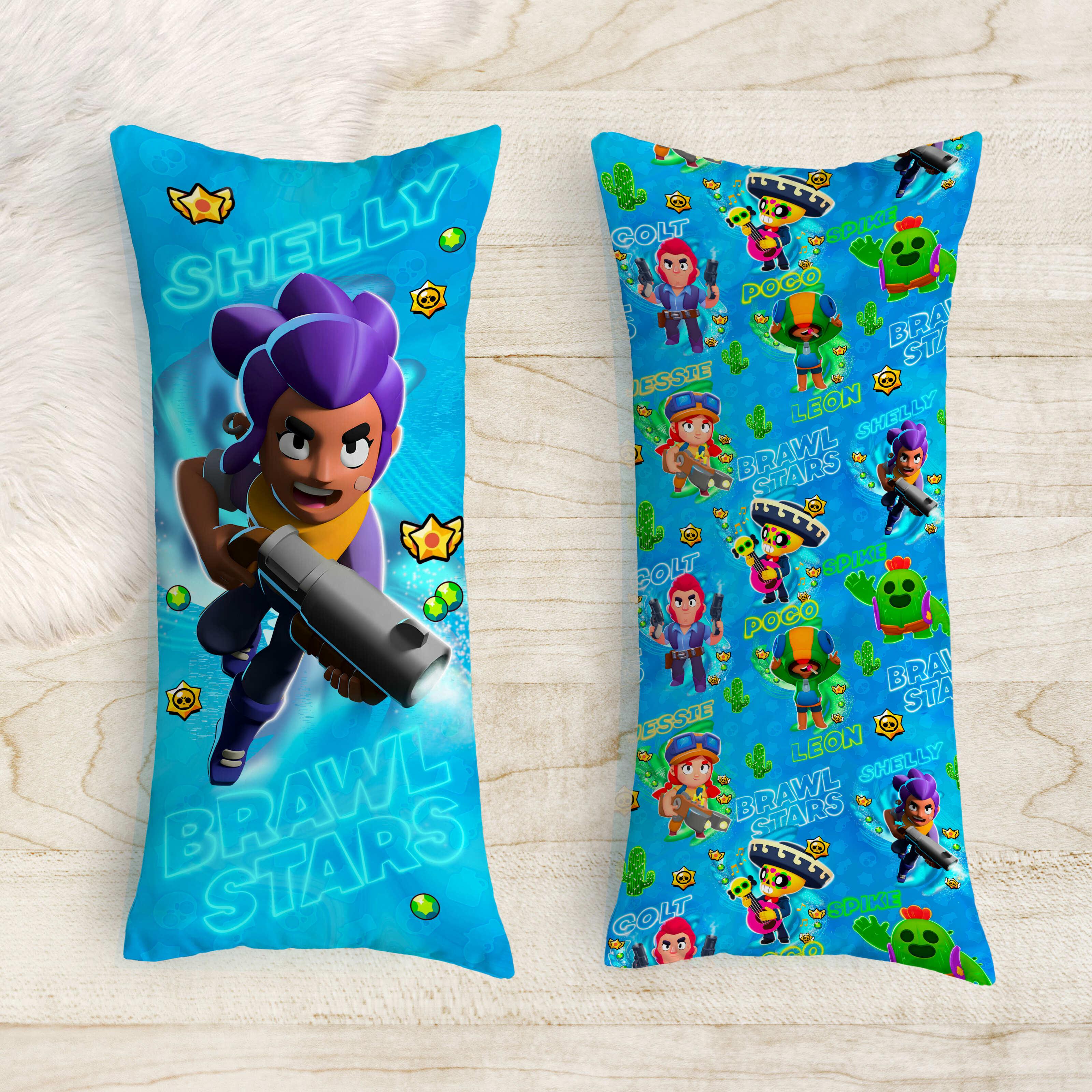 Подушка-обіймашка дакімакура дитяча Бравл Стар Шеллі 40х100 см