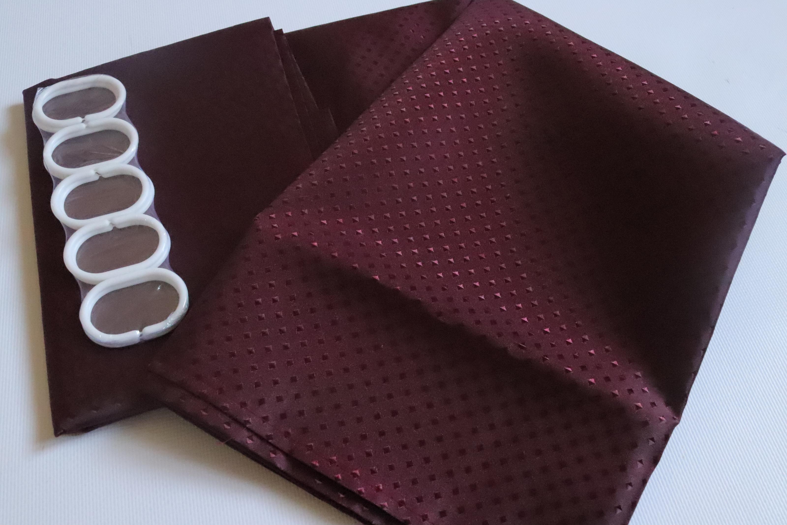 Шторка для ванної однотонна 180x180 см Бордовий (5214/bordo) - фото 2