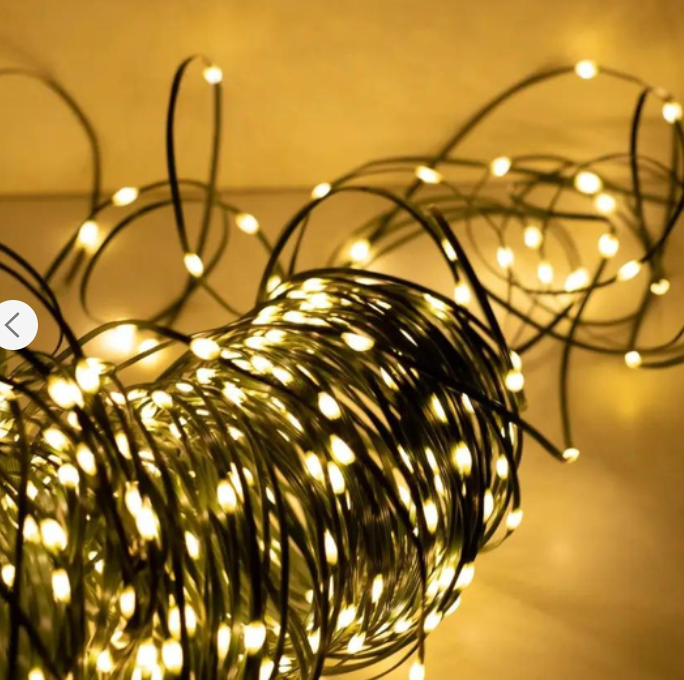 Гірлянда-нитка Роса 220V 500 LED 8 режимів зелений провід на котушці 50 м Теплий білий (50 USB rosa) - фото 6