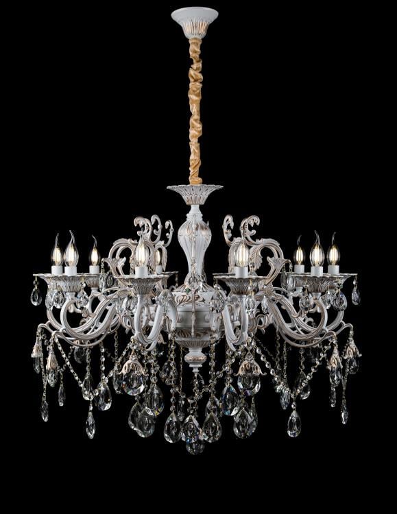 Люстра свеча Ray L555M/10 WT+GD (IR007120) Люстра свеча Ray L555M/10 WT+GD (IR007120)