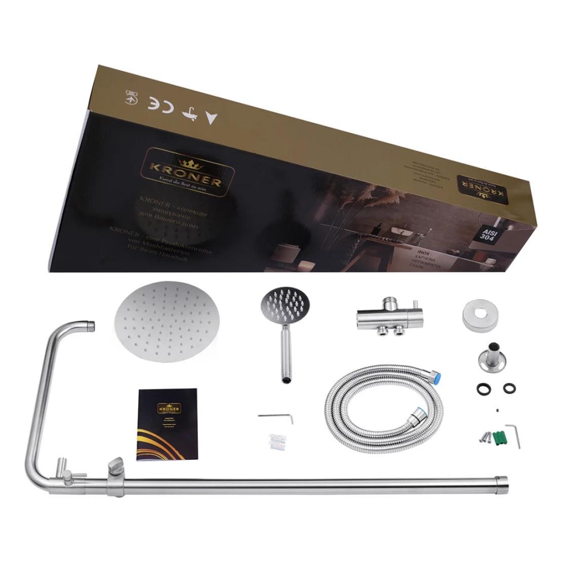 Душевая система Kroner KRP Edelstahl Klassisch ESG231 Flex нержавеющая сталь (CV029978) - фото 11