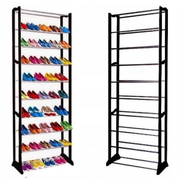 Полиця для взуття Amazing Shoe Rack для взуття на 30 пар з 10 полицями Чорний (ASR-12) - фото 4 Полиця для взуття Amazing Shoe Rack для взуття на 30 пар з 10 полицями Чорний (ASR-12) - фото 4
