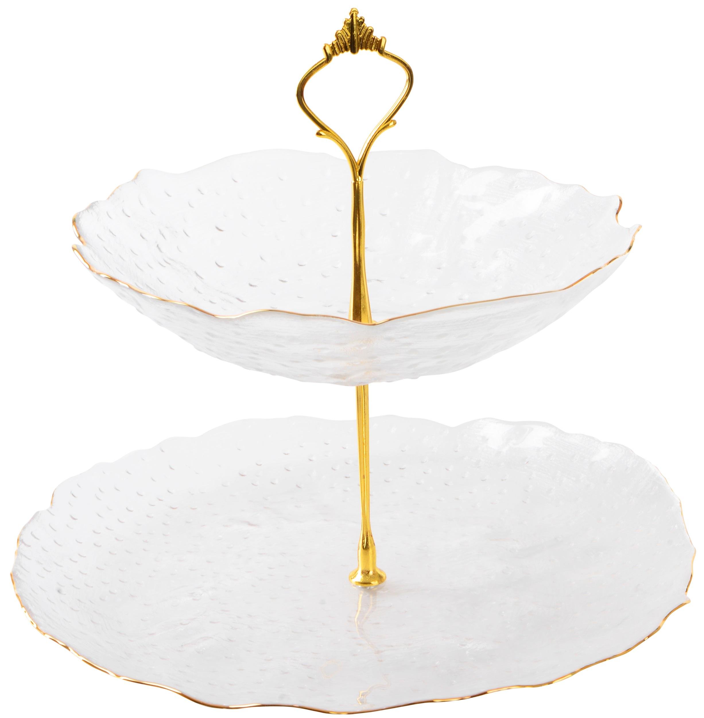 Фруктовница VIVA Incle двухъярусная стеклянная 26/19 см (B100060)