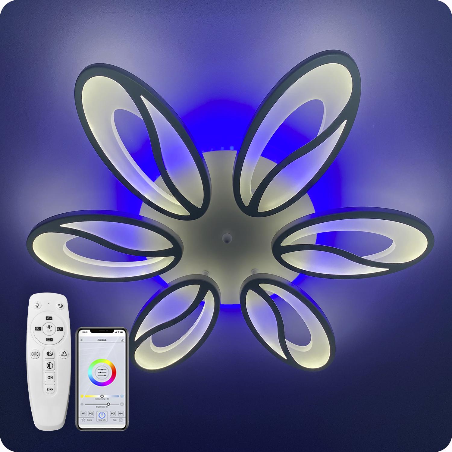 Люстра світлодіодна 517 Dlight 3color з пультом 105 Вт Білий (01799) - фото 6