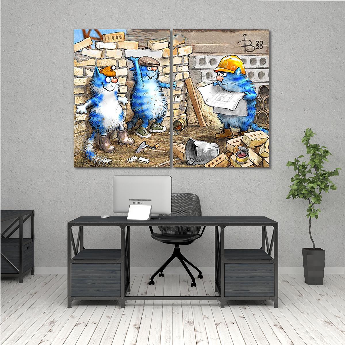 Модульная картина Прораб 2 модуля 70x105 см