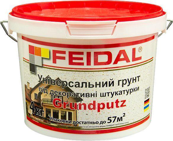 Грунт Feidal Grundputz адгезионный высокоадгезивный для внутренних и наружных работ база А белая 4 кг (1816670259)