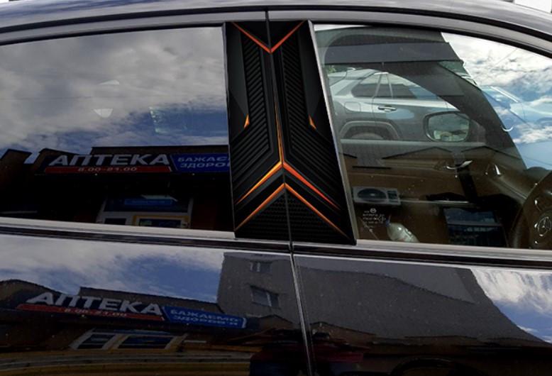 Наклейки на стійки дверей авто ARB 3D TUNING STUDIO Абстракція ОР 2 шт. 500х220х0,15 мм