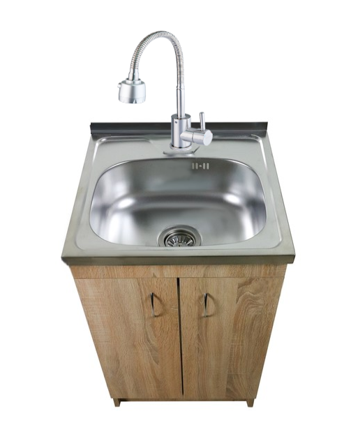 Тумба кухонная с мойкой рефлекторный смеситель/сифон 50х50 см 0,6 мм Дуб сонома