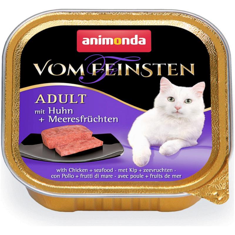 Корм вологий для дорослих котів Animonda Vom Feinsten курка та морепродукти 100 г (4017721833066)