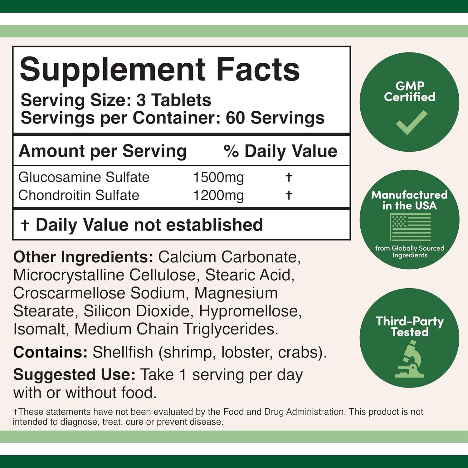 Глюкозамін та хондроїтин Double Wood Glucosamine Chondroitin 1500 mg 1200 mg 180 таблеток - фото 2