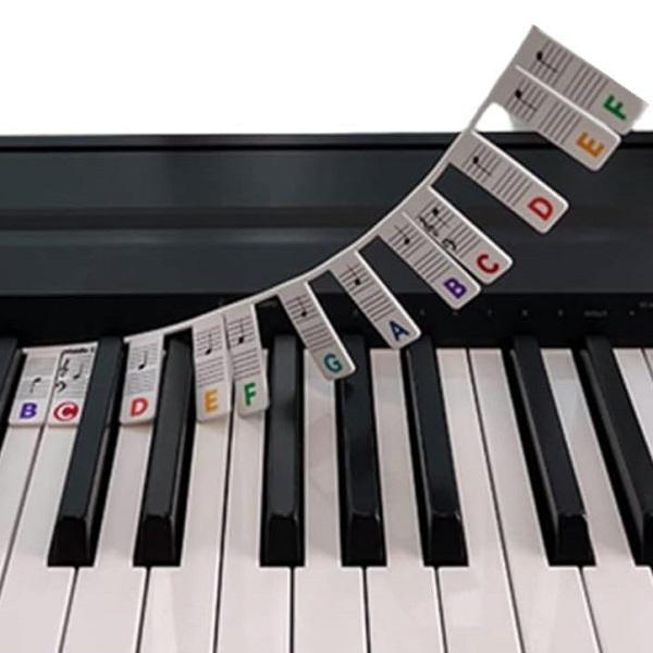 Накладки з нотами для піаніно та синтезатора 88 клавіш M00508-2 силіконові 3 шт. та бокс Різнокольоровий - фото 5