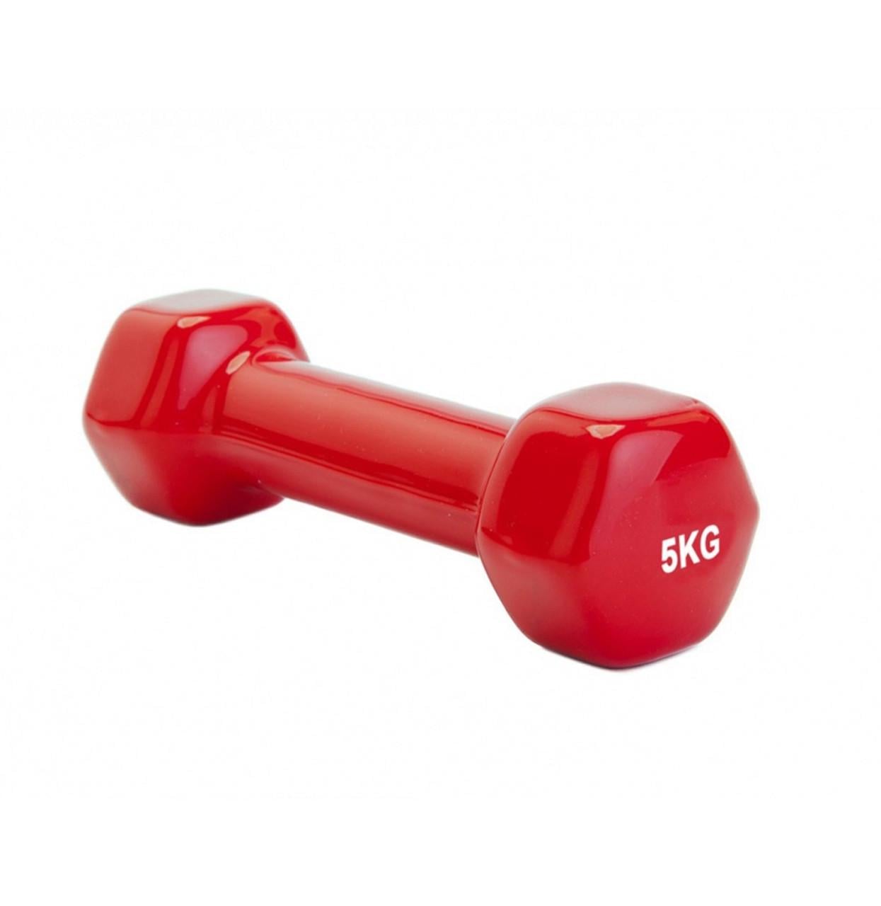 Гантель с виниловым покрытием Feel Fit 1 шт. 5 кг Красный