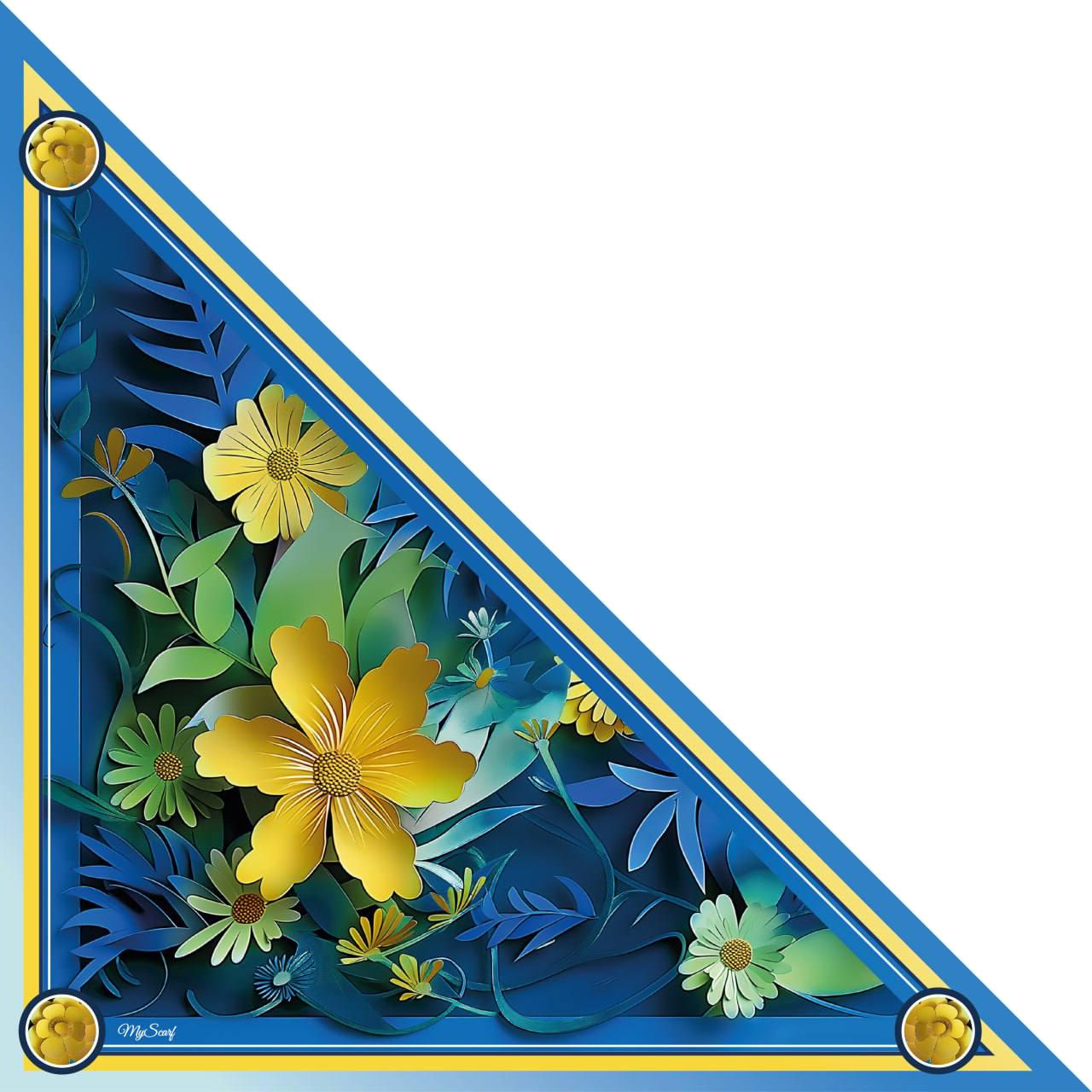 Косынка дизайнерская My Scarf Цветы Украины с принтом (18012025)