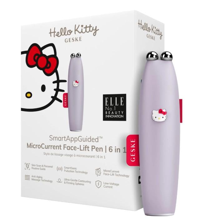 Ручка для подтяжки кожи лица GESKE MicroCurrent Face-Lift Pen by Hello Kitty 6в1 микротоковая Purple (HB0251)
