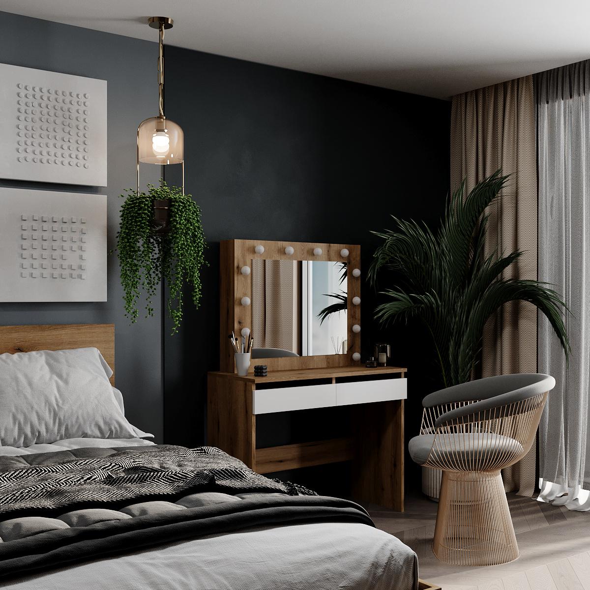 Туалетный столик Malta 940х430х1400 мм Дуб эвок/Белый бриллиант (GATB32100100000) - фото 5 Туалетный столик Malta 940х430х1400 мм Дуб эвок/Белый бриллиант (GATB32100100000) - фото 5