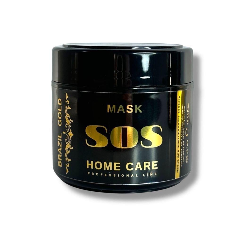 Маска для восстановления поврежденных волос Brazil Gold Home Care Sos Mask 300 мл