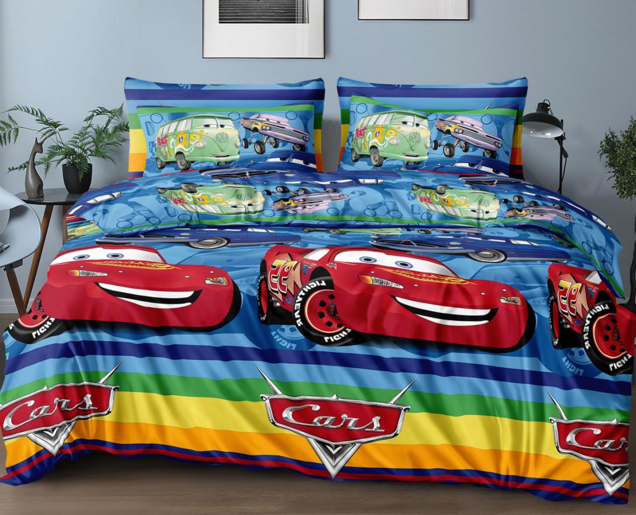 Комплект дитячої постільної білизни Тачки Cars полуторний бязь Голд Lux 150x220 см (29348248)