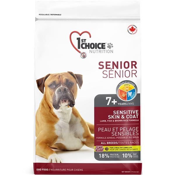 Корм сухий для літніх чи малоактивних собак 1st Choice Senior Sensitive Skin&Coat Lamb&Fish Ягня/риба 12 кг (65672237123)