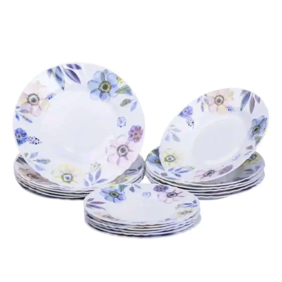 Столовий сервіз керамічний HP-7-717 на 6 персон 18 предметів Білий (A-033206) - фото 3