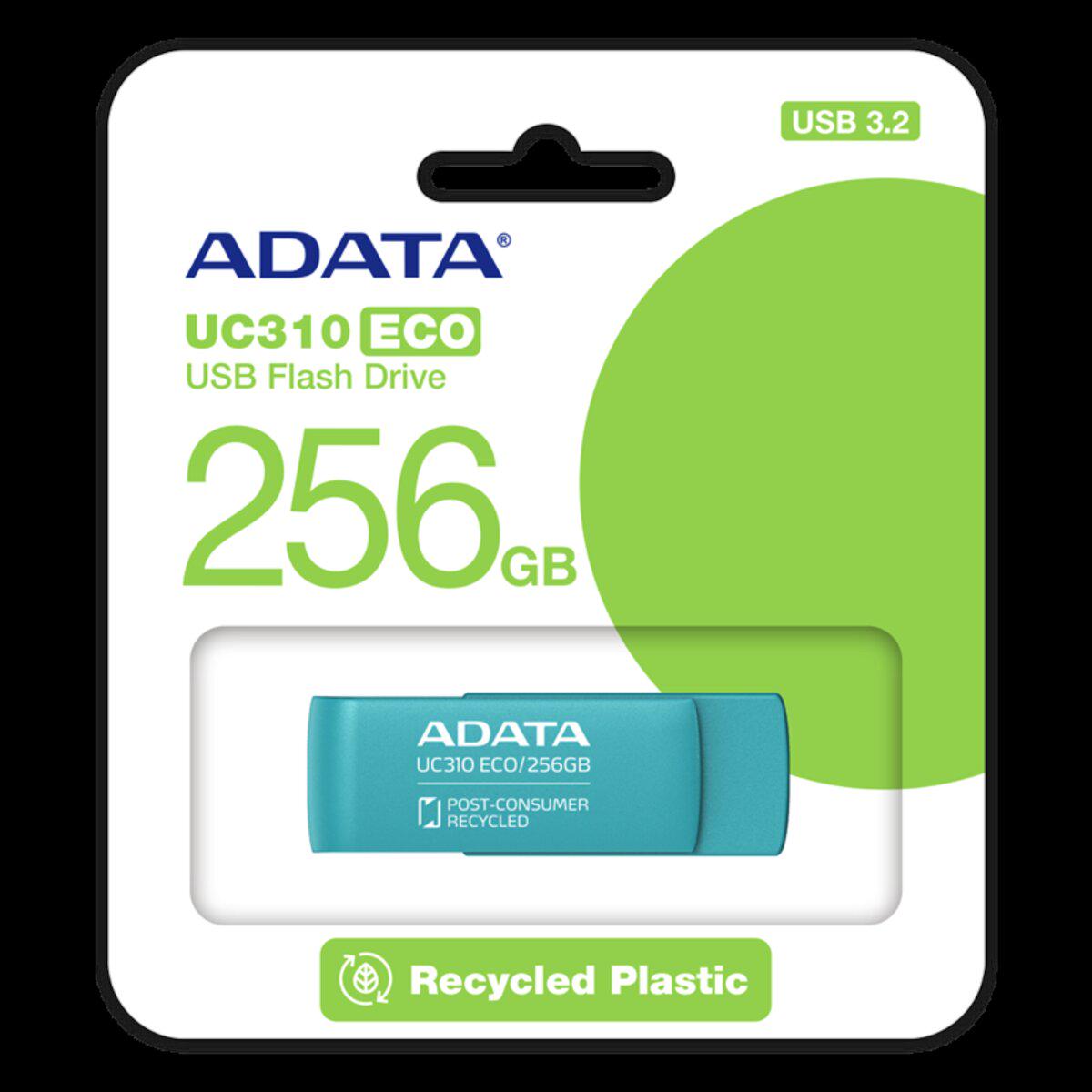 Флеш-память USB A-DATA USB 3.2 UC310 Eco UC310E-256G-RGN 256 Gb Green (580919) - фото 4