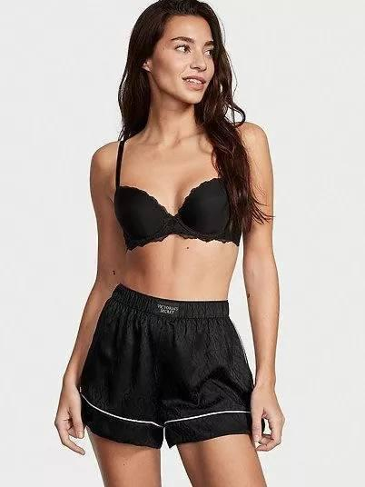 Шорти жіночі Victoria's Secret Satin Short Set сатинові L Чорний (19279507) - фото 2